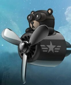 Cartoon Pilot Bear DIY Car Vent Clip – Perfume Holder & Dashboard Decor
