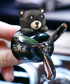 Cartoon Pilot Bear DIY Car Vent Clip – Perfume Holder & Dashboard Decor