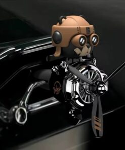 Cartoon Pilot Bear DIY Car Vent Clip – Perfume Holder & Dashboard Decor