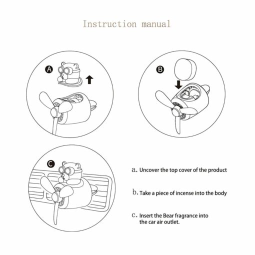 Cartoon Pilot Bear DIY Car Vent Clip – Perfume Holder & Dashboard Decor