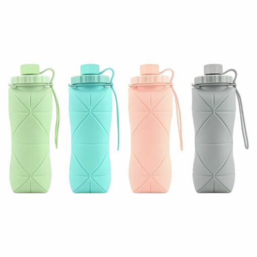 Collapsible Silicone Water Bottle 620ml – BPA Free, Leakproof, Reusable, Foldable, Eco-Friendly – Perfect for Travel, Gym, Camping, Hiking, Sports
