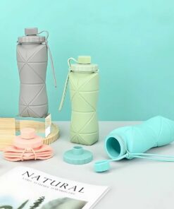 Collapsible Silicone Water Bottle 620ml – BPA Free, Leakproof, Reusable, Foldable, Eco-Friendly – Perfect for Travel, Gym, Camping, Hiking, Sports
