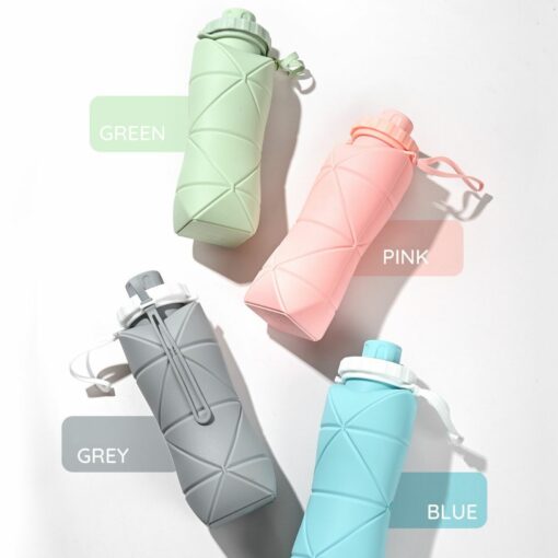 Collapsible Silicone Water Bottle 620ml – BPA Free, Leakproof, Reusable, Foldable, Eco-Friendly – Perfect for Travel, Gym, Camping, Hiking, Sports