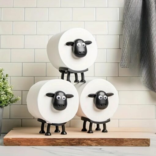 Cute Sheep Toilet Paper Holder – Freestanding Animal Roll Stand