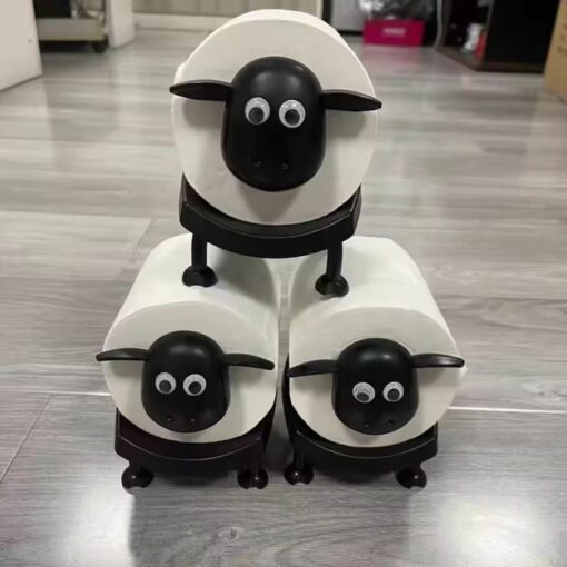 Cute Sheep Toilet Paper Holder – Freestanding Animal Roll Stand