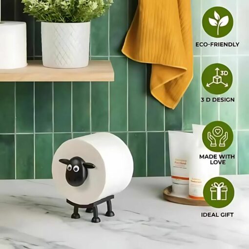Cute Sheep Toilet Paper Holder – Freestanding Animal Roll Stand
