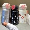 Cute Stainless Steel Thermal Cup with Straw – Insulated Water Bottle for Hot & Cold Drinks, Travel Mug & Birthday Gift