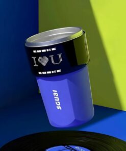 DIY Pixel Text Smart Coffee Mug – Intelligent Thermos Flask with LCD Screen, Creative Gift for Men and Women
