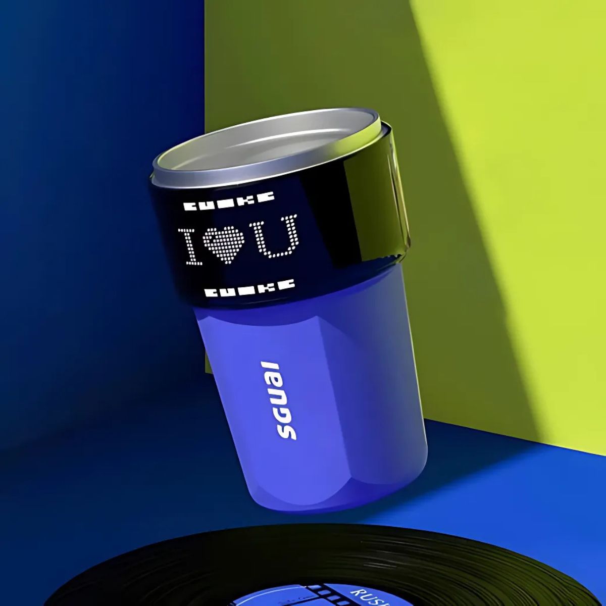 DIY Pixel Text Smart Coffee Mug – Intelligent Thermos Flask with LCD Screen, Creative Gift for Men and Women