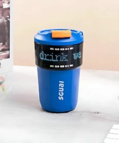 DIY Pixel Text Smart Coffee Mug – Intelligent Thermos Flask with LCD Screen, Creative Gift for Men and Women