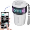 DIY Pixel Text Smart Coffee Mug – Intelligent Thermos Flask with LCD Screen, Creative Gift for Men and Women