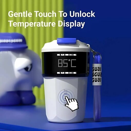 DIY Pixel Text Smart Coffee Mug – Intelligent Thermos Flask with LCD Screen, Creative Gift for Men and Women