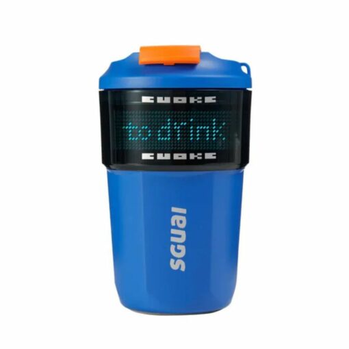 DIY Pixel Text Smart Coffee Mug – Intelligent Thermos Flask with LCD Screen, Creative Gift for Men and Women