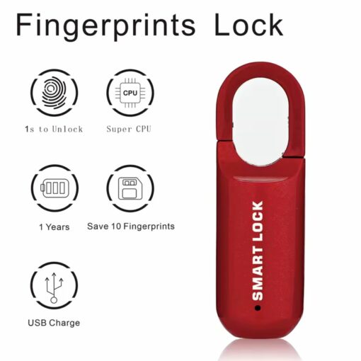 Fingerprint Smart Padlock – Keyless USB Lock for Cabinet & Dorm Use