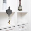 Funny Middle Finger Key Hanger – Self Adhesive Wall Hooks for Entryway & Doorway