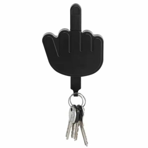 Funny Middle Finger Key Hanger – Self Adhesive Wall Hooks for Entryway & Doorway