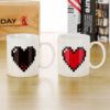 Heart Color-Changing Mug – Heat Sensitive Ceramic Coffee Cup, Creative Couple Gift