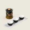 Heat-Resistant Glass Teapot with Rotating Strainer – Travel-Friendly Tea Set for Tea Lovers