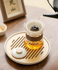 Heat-Resistant Glass Teapot with Rotating Strainer – Travel-Friendly Tea Set for Tea Lovers
