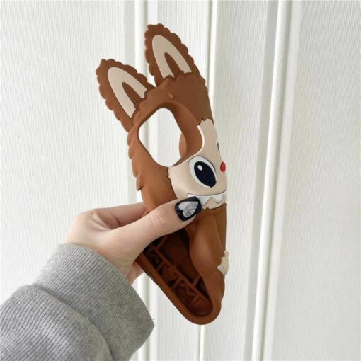 Hinlucky 3D Labubu Bunny iPhone Case – Soft Silicone Shockproof Cover