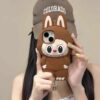Hinlucky 3D Labubu Bunny iPhone Case – Soft Silicone Shockproof Cover