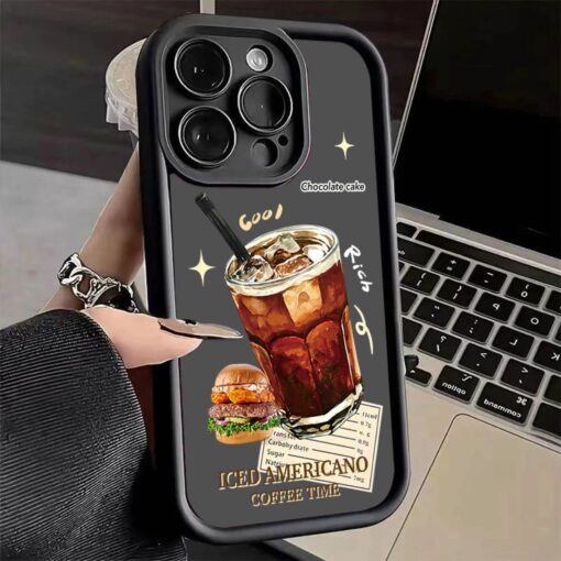 Iced Coffee Phone Case – Simple & Elegant – Pupil-antique white-3091 ice American