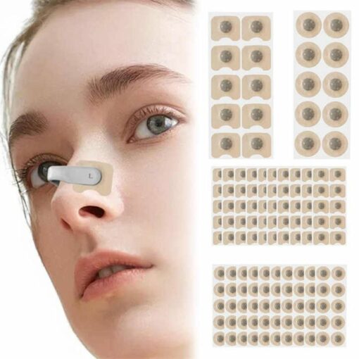 Intake Breathing Nasal Strip Starter Kit – Extra Strength Snoring Solution, Boosts Oxygen, Improves Sleep, Sweat-Resistant & Skin-Safe – New black set includes [4 dilators + 1 applicator + 30 arc patches]