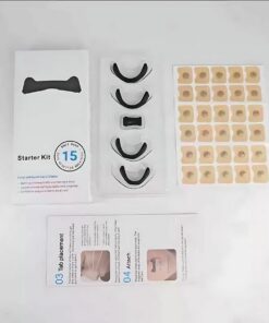 Intake Breathing Nasal Strip Starter Kit – Extra Strength Snoring Solution, Boosts Oxygen, Improves Sleep, Sweat-Resistant & Skin-Safe – New black set includes [4 dilators + 1 applicator + 30 arc patches]