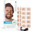 Intake Breathing Nasal Strip Starter Kit – Extra Strength Snoring Solution, Boosts Oxygen, Improves Sleep, Sweat-Resistant & Skin-Safe – New black set includes [4 dilators + 1 applicator + 30 arc patches]