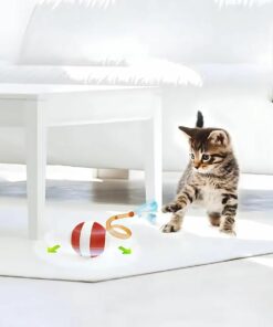 Interactive Cat Toys – 3rd Gen Motion-Activated Moving Cat Ball with Elastic Tail for Indoor Cats & Kittens