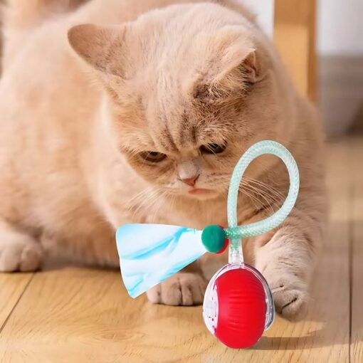 Interactive Cat Toys – 3rd Gen Motion-Activated Moving Cat Ball with Elastic Tail for Indoor Cats & Kittens