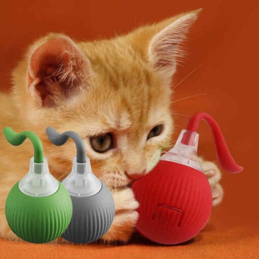 Interactive Cat Toys – 3rd Gen Motion-Activated Moving Cat Ball with Elastic Tail for Indoor Cats & Kittens