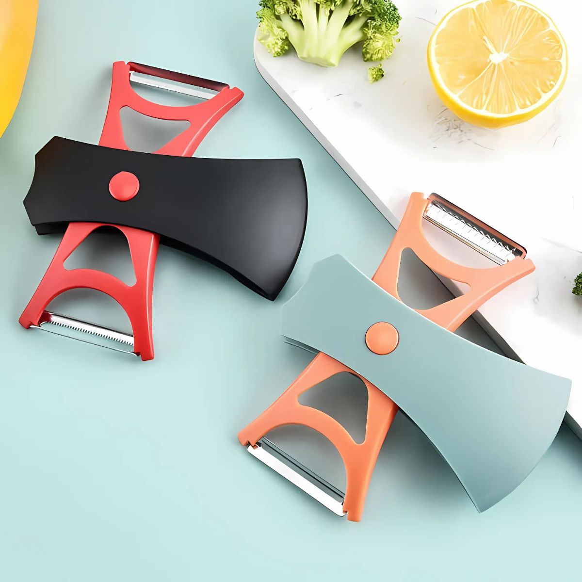Japanese 2-in-1 Stainless Steel Potato Peeler & Vegetable Slicer – Multi-Function Fruit Grater & Shredder