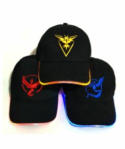 LED Light Up Baseball Cap – Fashionable, Rechargeable, Programmable, Embroidered Cotton Hat with Adjustable Fit for Men for Parties, and Night Safety – Black Hat – Articuno