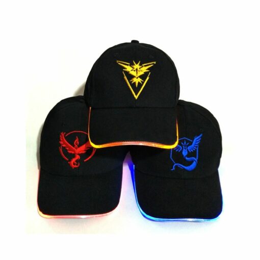 LED Light Up Baseball Cap – Fashionable, Rechargeable, Programmable, Embroidered Cotton Hat with Adjustable Fit for Men for Parties, and Night Safety – Black Hat – Articuno