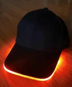 LED Light Up Baseball Cap – Fashionable, Rechargeable, Programmable, Embroidered Cotton Hat with Adjustable Fit for Men for Parties, and Night Safety – Black Hat – Articuno