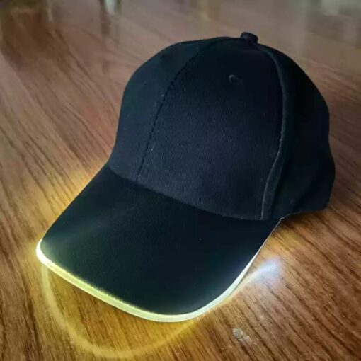 LED Light Up Baseball Cap – Fashionable, Rechargeable, Programmable, Embroidered Cotton Hat with Adjustable Fit for Men for Parties, and Night Safety – Black Hat – Articuno