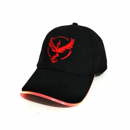 LED Light Up Baseball Cap – Fashionable, Rechargeable, Programmable, Embroidered Cotton Hat with Adjustable Fit for Men for Parties, and Night Safety – Black Hat – Articuno