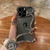 Luxury High-Grade Electroplated Snake Fashion Hollow Shell for iPhone 16 Pro Max, 15-11 Business Style Holster, Effective Protection Mobile Phone Case