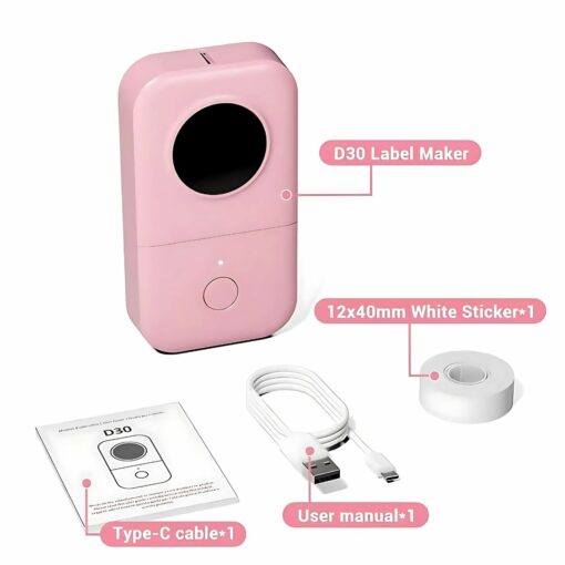 Mini Bluetooth Label Printer – Portable Thermal Label Maker for Home & Office Organization