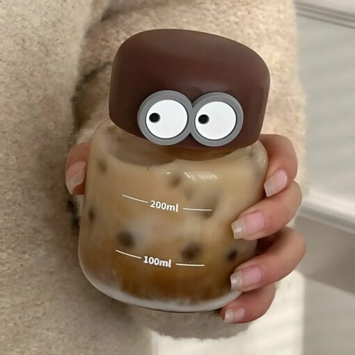 Mini Cute Glass Shaker Bottle – Small Drink Mixer for Matcha, Cocktails, and Beverages