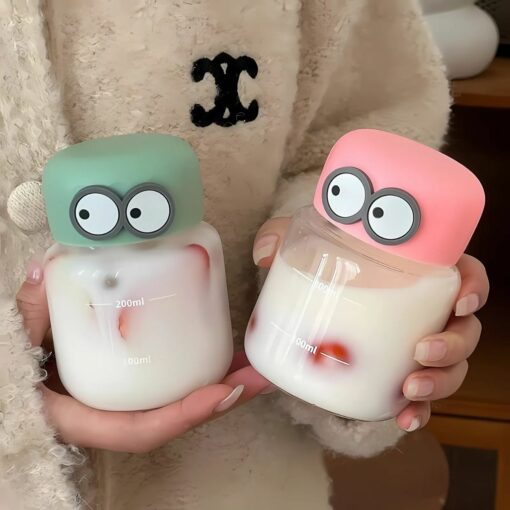 Mini Cute Glass Shaker Bottle – Small Drink Mixer for Matcha, Cocktails, and Beverages