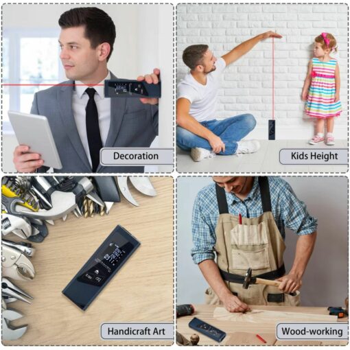 Mini Laser Tape Measure – USB Rechargeable Digital Ruler for Home Projects
