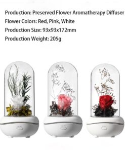 New Concept Aroma Diffuser – Essential Oil Night Light with Eternal Flower, Romantic Gift, Aromatherapy LED Light, Air Freshener