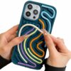 Personalized DIY Puzzle Phone Case – Creative Stress Relief & Decompression Cover for iPhone 12, 13, 14, 15, 16 Pro Max – Teal Green curved twist version shell, iPhone 16