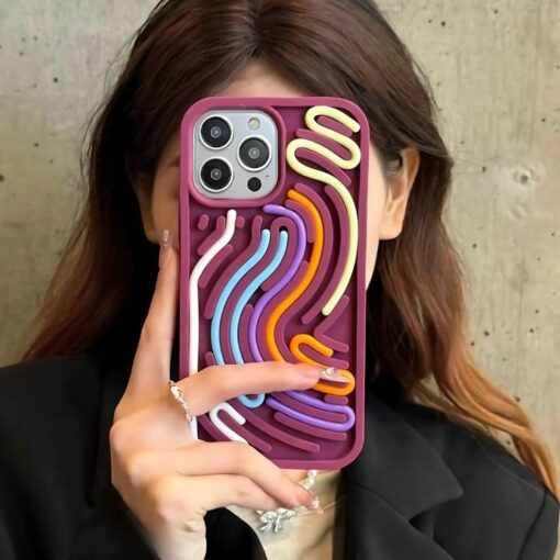 Personalized DIY Puzzle Phone Case – Creative Stress Relief & Decompression Cover for iPhone 12, 13, 14, 15, 16 Pro Max – Teal Green curved twist version shell, iPhone 16