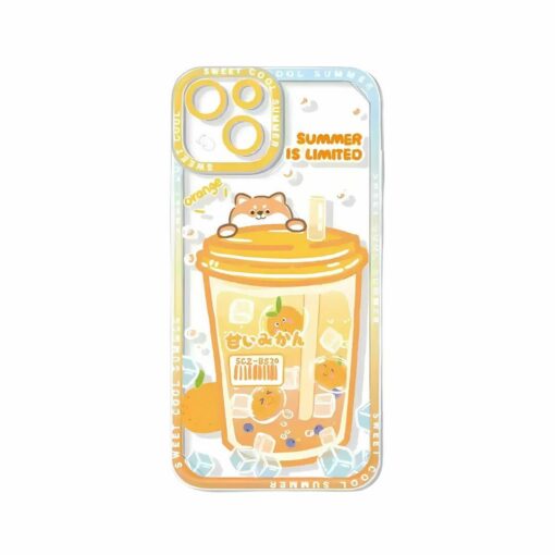 Puppy & Cat Sweet Summer Bubble Drink Phone Case