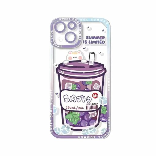 Puppy & Cat Sweet Summer Bubble Drink Phone Case