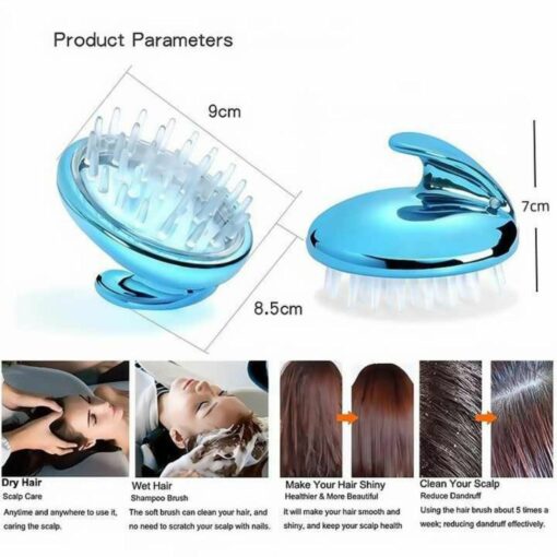 Scalp Shampooing Brush – Silicone Massage Brush for Hair Washing, Scalp & Body Exfoliation, Shower & Spa Care