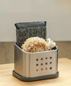 Stainless Steel Dishwashing Rack – Kitchen Sink Storage for Sponges, Cloths & Scrubbers